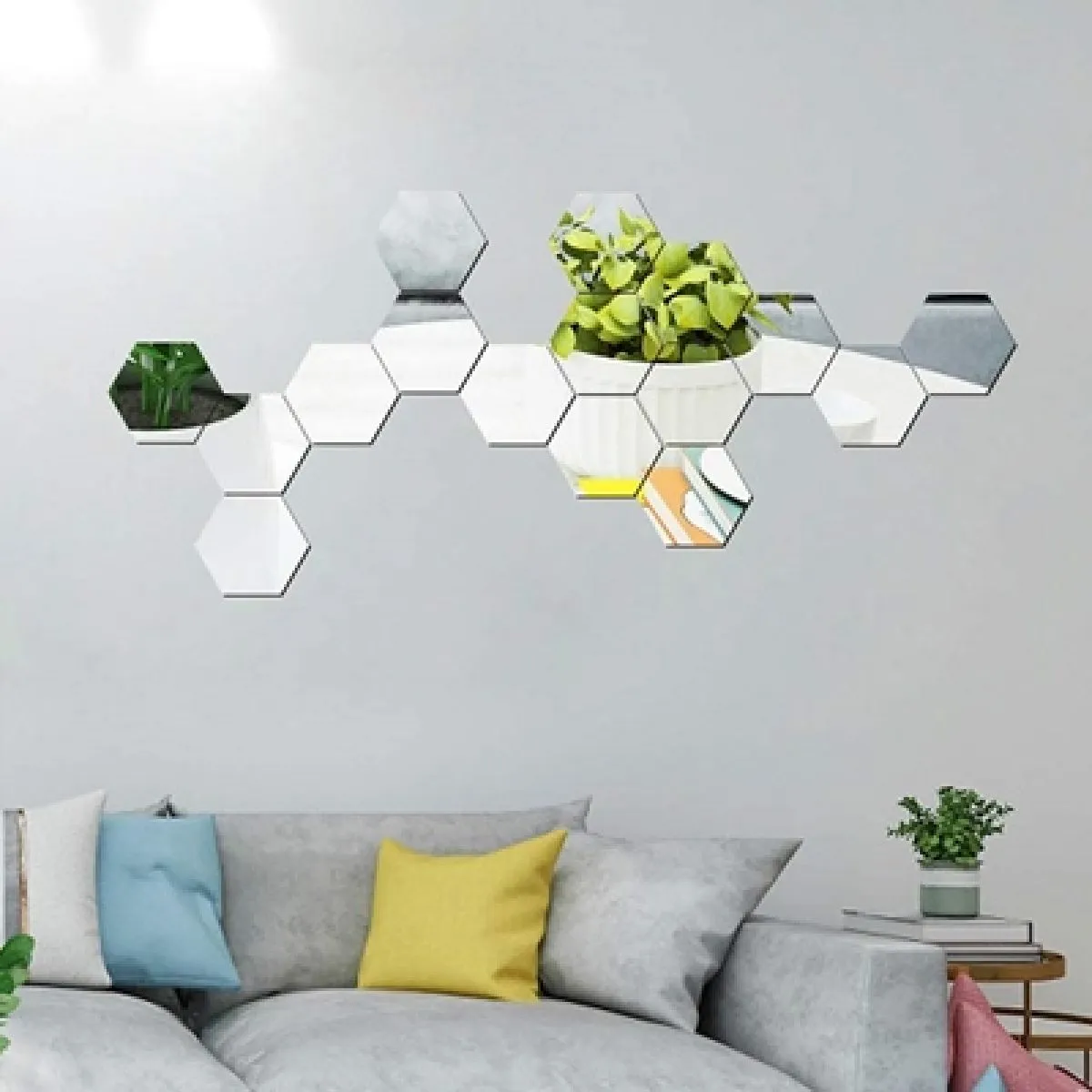 3d hexagon zrcalne naljepnice - ogledala 12 komada - slika 10