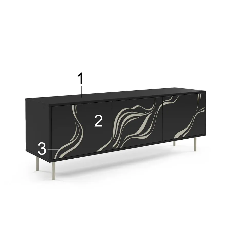 tv komoda vintro 161x38cm, materijal: laminirana ploča - slika 3