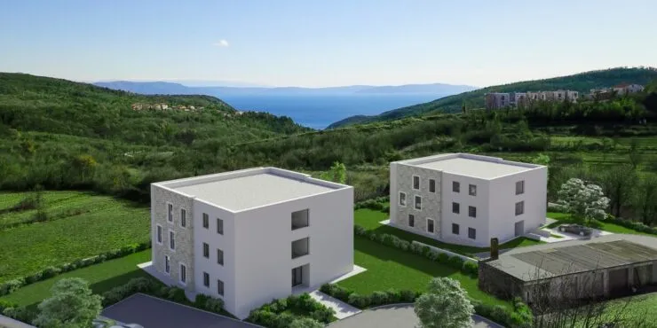 Labin, penthouse apartman u urbanoj vili s pogledom na more A7