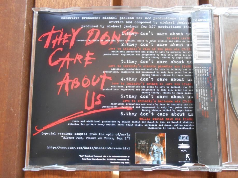 michael jackson ‎– they don't care about us - slika 2