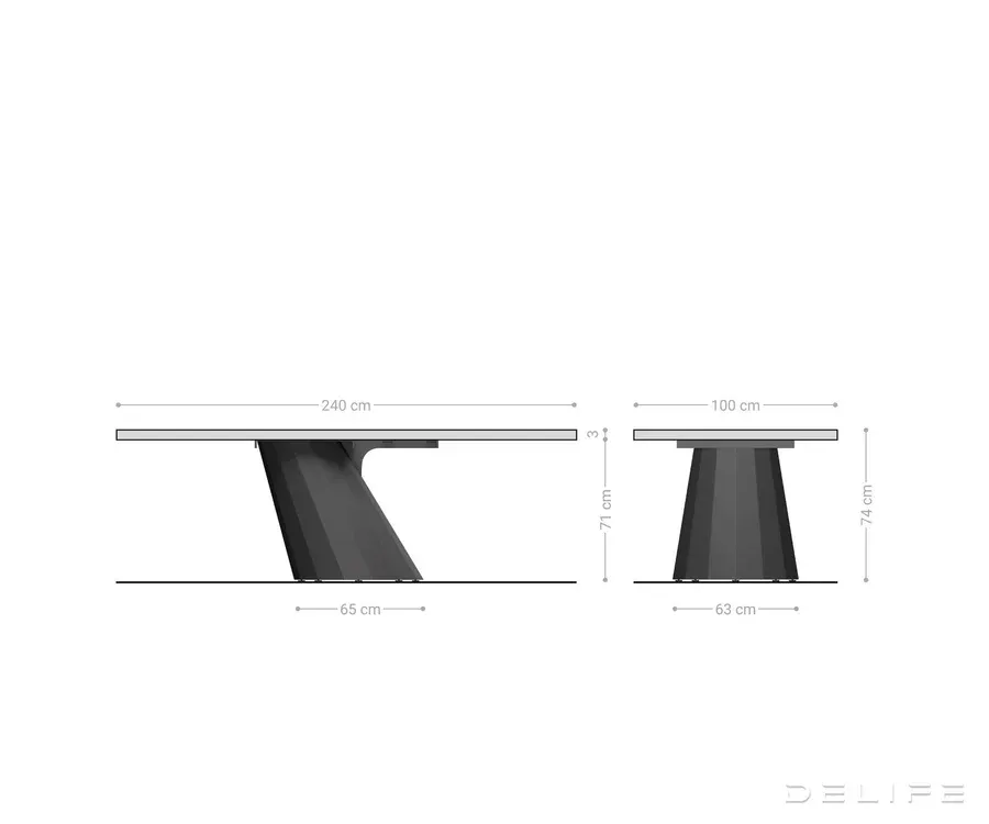 blagovaonski stol edge 240x100cm, materijal: bagrem - slika 7