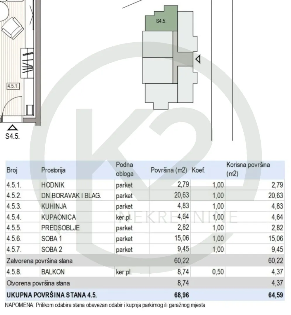 krapinske toplice, 4. kat, db+3s, 64,59m2, lift, gpm, novogradnja!! - slika 3