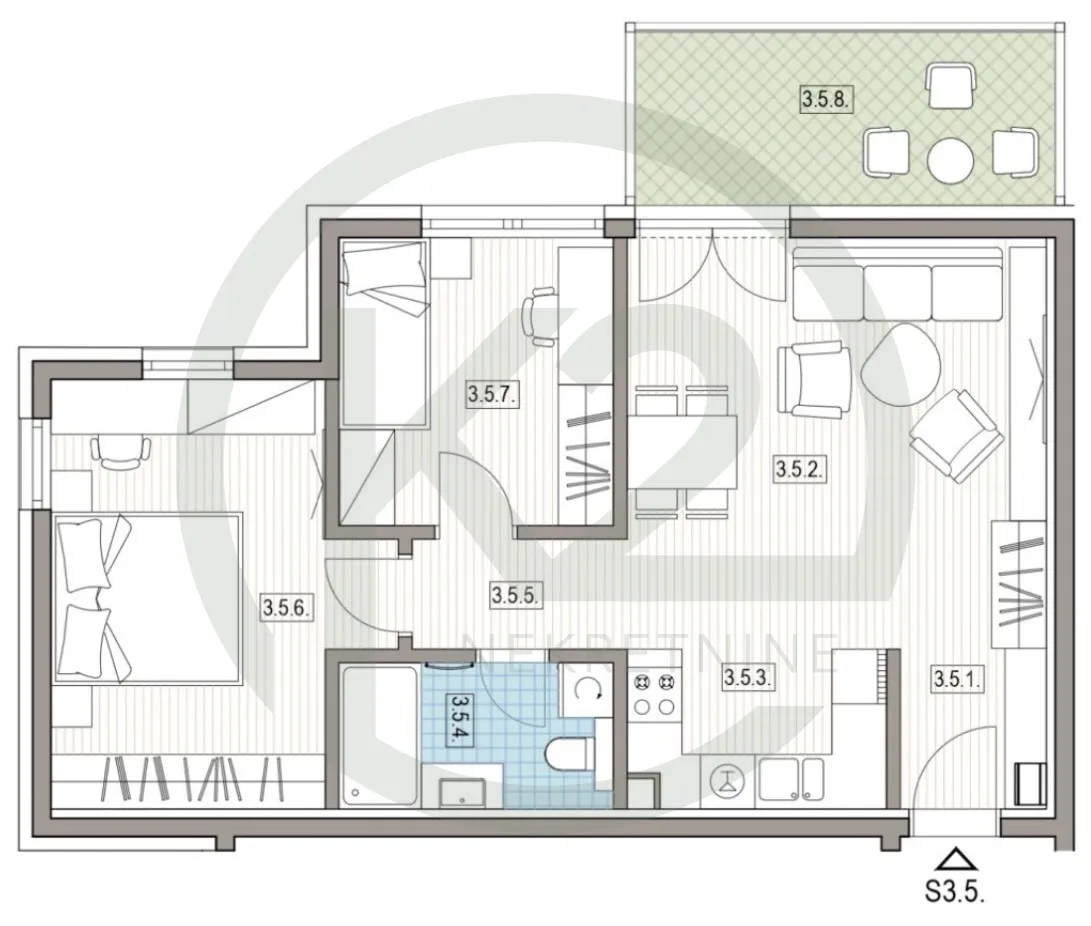 krapinske toplice, 3. kat, db+2s, 64,59 m2, lift, gpm, novogradnja!! - slika 9