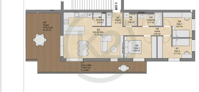 Podsused, 4-sobni S2-3, 119,20 m2, terasa GPM, NOVOGRADNJA! - Zagreb