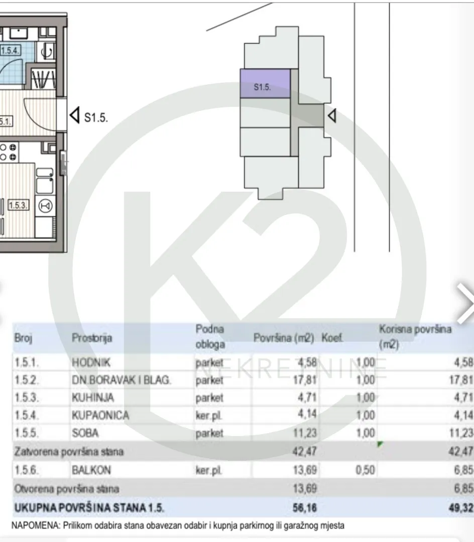 krapinske toplice, 1. kat, db+1s, 49,32 m2, lift, gpm, novogradnja!! - slika 3