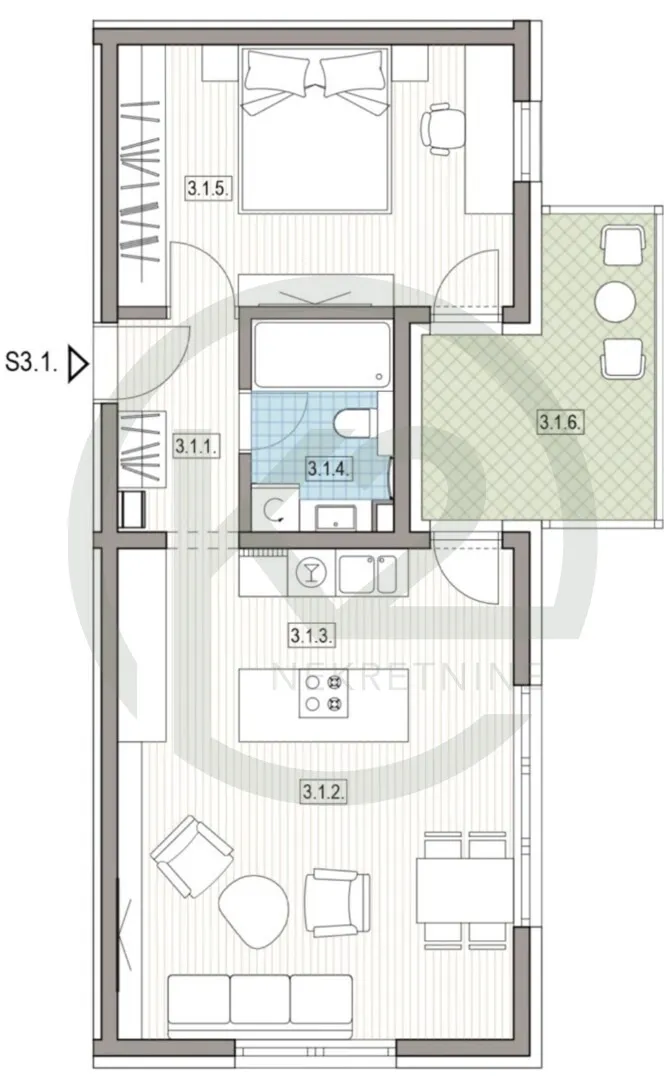 krapinske toplice, 3. kat, db+1s, 59,75 m2, lift, gpm, novogradnja!! - slika 9