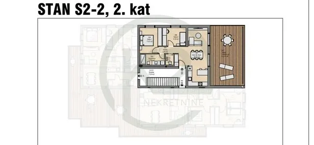 Podsused, 3-sobni S2-2, 72,89 m2, terasa GPM, NOVOGRADNJA! - Zagreb