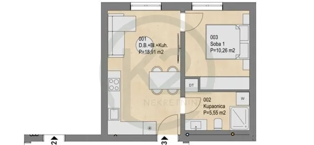 Podsused, 2-sobni S1-3, 34,29 m2, GPM, NOVOGRADNJA! - Zagreb