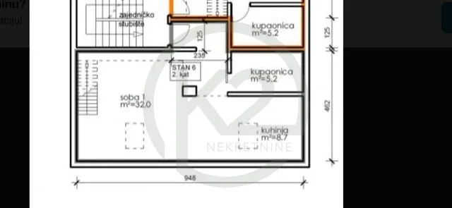 voltino naselje 52,3 m2, 2-sobni, 2. kat+galerija, pm - slika 6