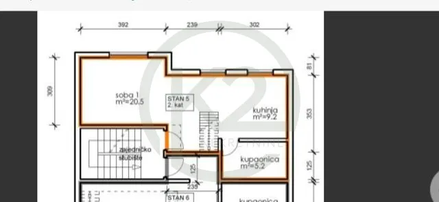 voltino naselje 43,6 m2, 2-sobni, 2. kat+galerija, pm - slika 5