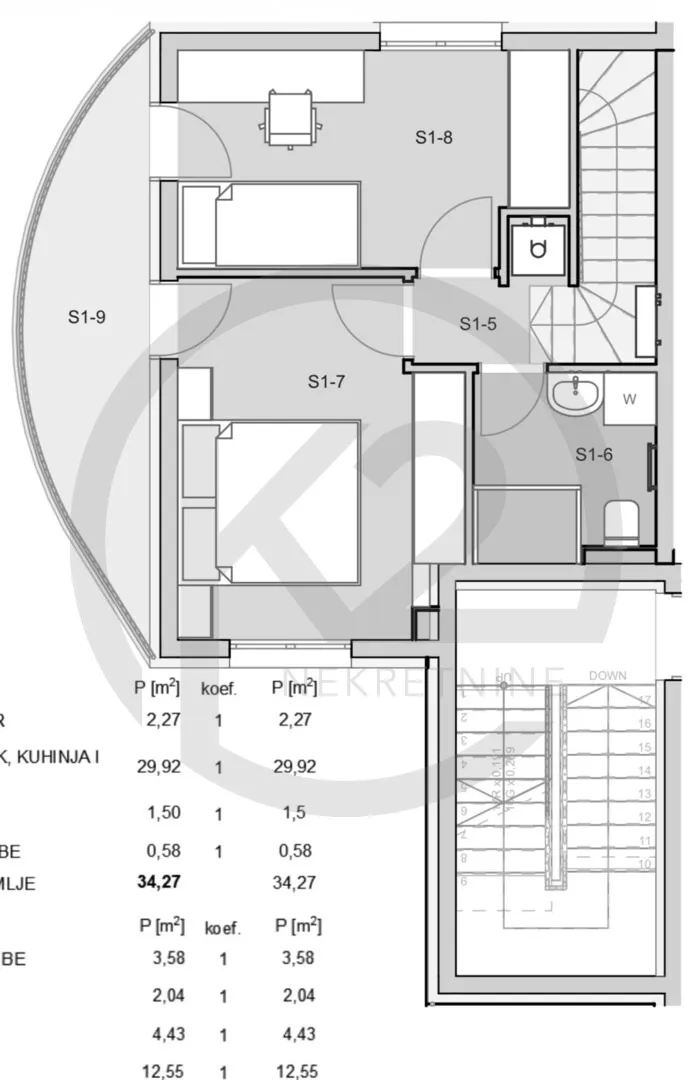 jarun, luksuzni 2-etažni stan a1, 80,41 m2, db + 2ss+gpm+vpm+spr. - slika 11