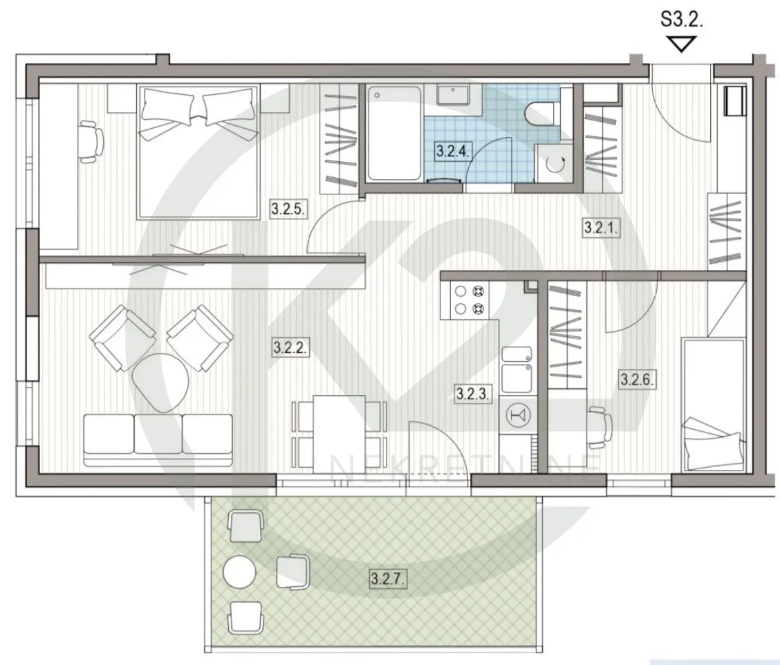 krapinske toplice, 3. kat, db+2s, 67,97 m2, lift, gpm, novogradnja!! - slika 3