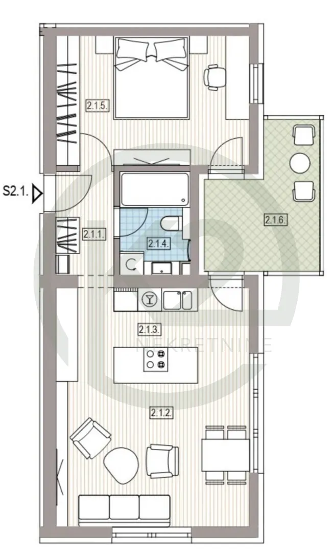 krapinske toplice, 2. kat, db+1s, 59,21 m2, lift, gpm, novogradnja!! - slika 9