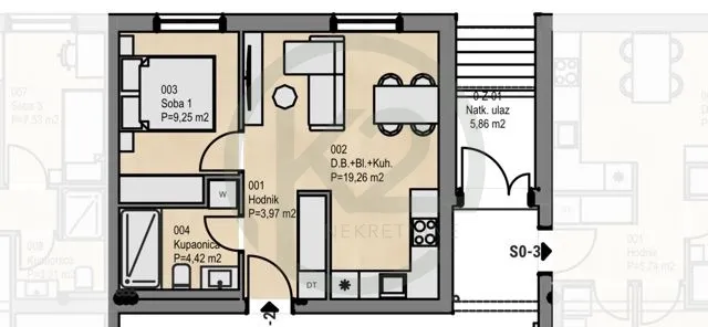Podsused, 2-sobni S0-2, 36,90 m2, GPM, NOVOGRADNJA! - Zagreb