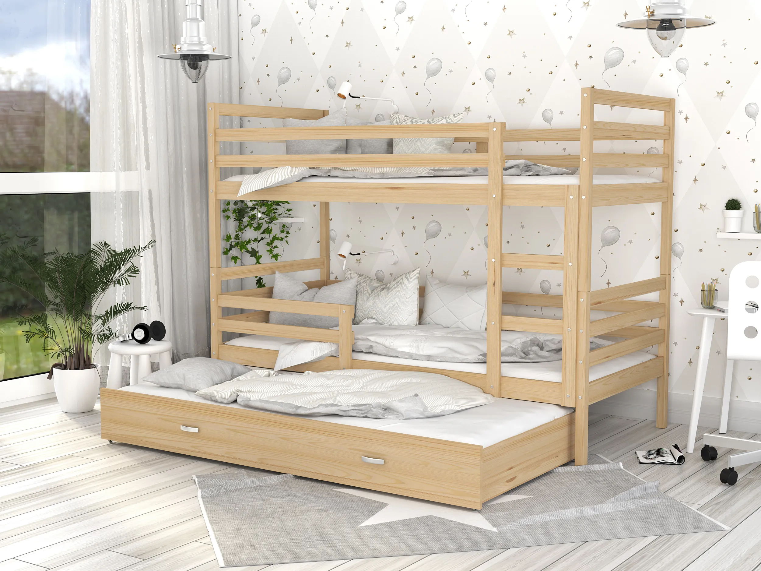 Jacek 3 krevet na kat s dodatnim krevetom – 200×90 - Nedeljanec, Vidovec