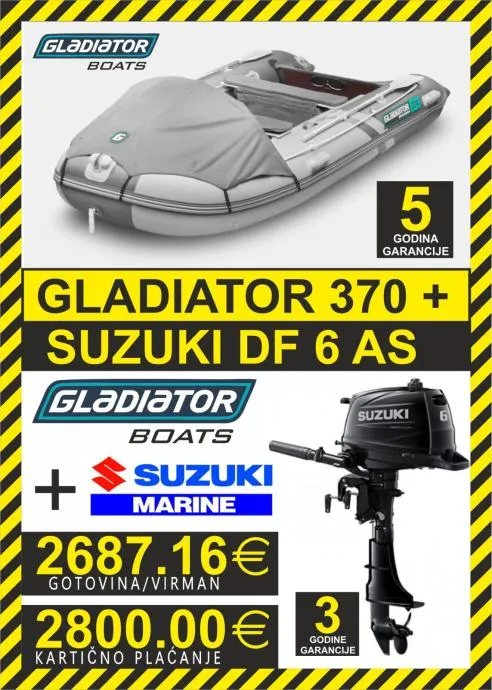 set gumenjak gladiator 370 + motori suzuki - slika 7