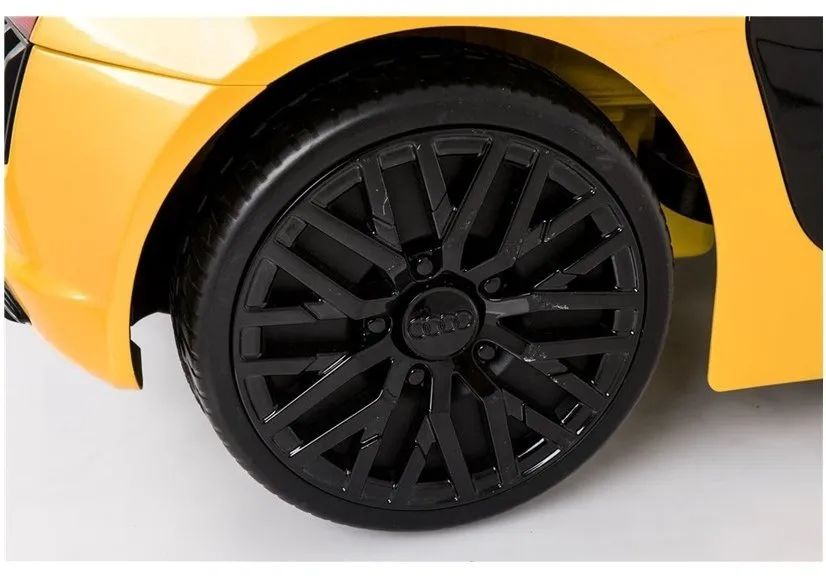 licencirani auto na akumulator audi r8 spyder - žuti/lakirani - slika 5