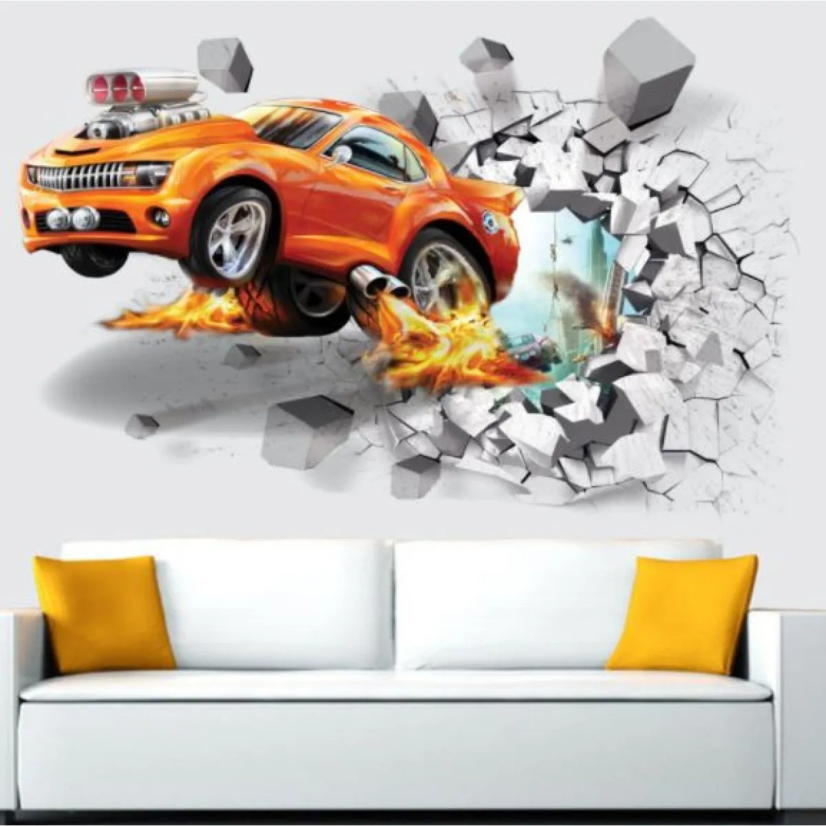 3D zidna naljepnica Turbo Mustang dimenzije 70x50 cm - Zagreb