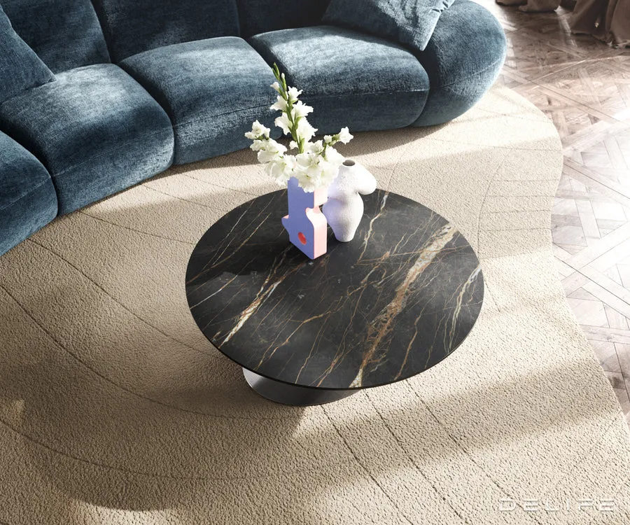 klub stolić edge 90x90cm, materijal: keramika laminam noir desir - slika 4