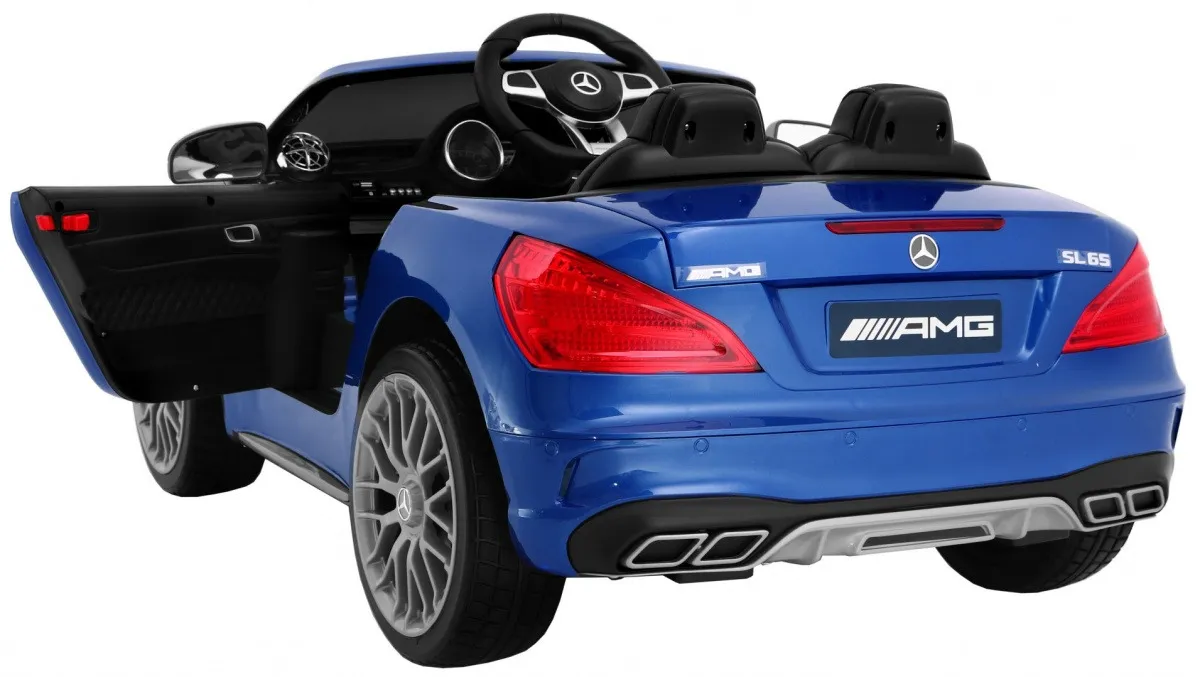 licencirani auto na akumultor mercedes amg sl65 - plavi/lakirani - slika 3