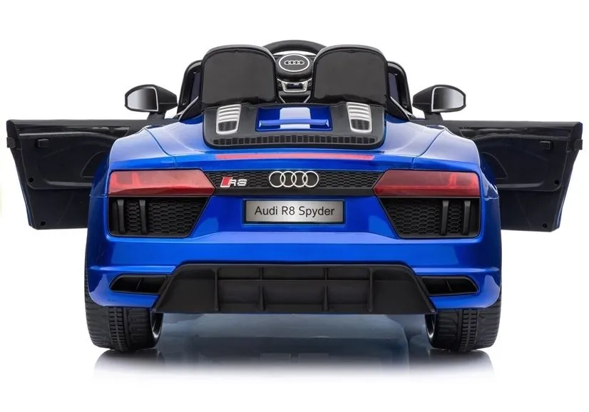 licencirani auto na akumulator audi r8 spyder - plavi/lakirani - slika 6