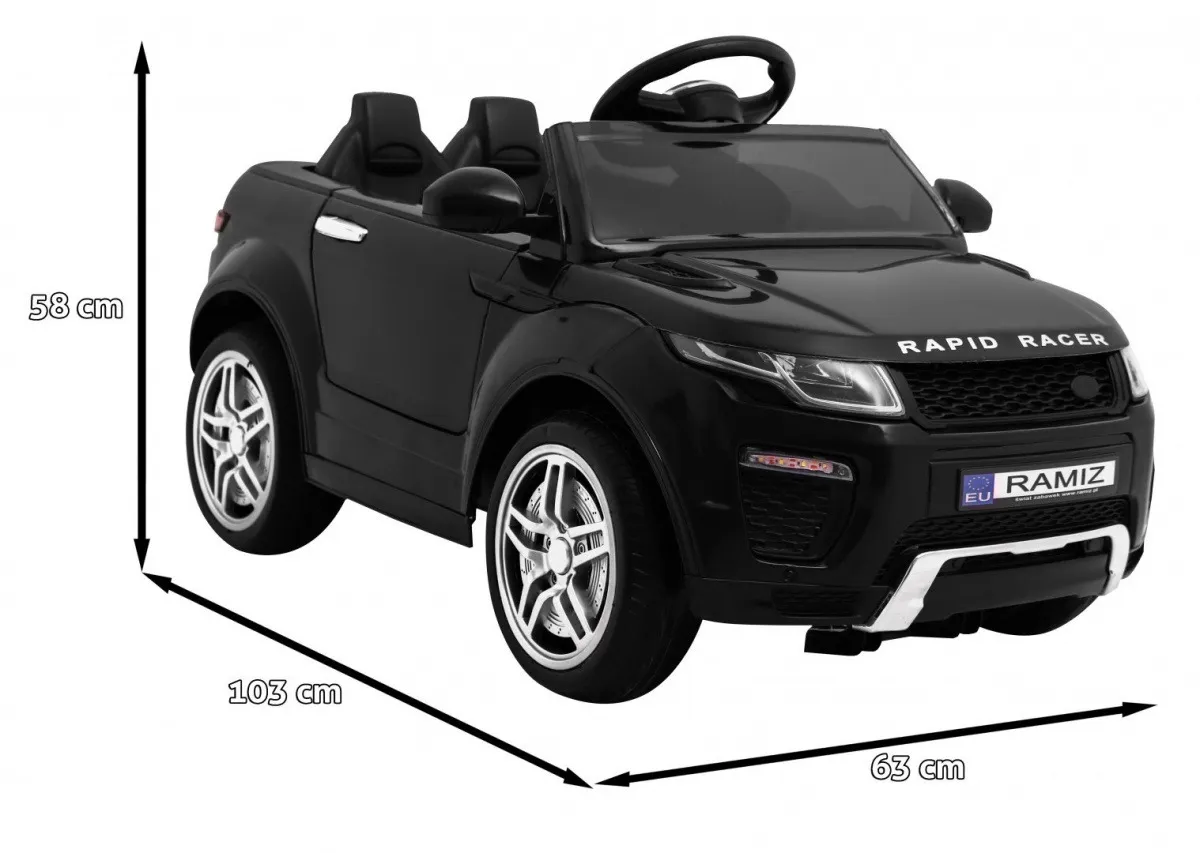 auto na akumulator rapid racer - crni - slika 2