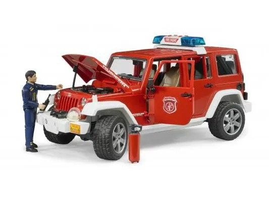 bruder vatrogasni auto jeep wrangler i figurica vatrogasac - br02528 - slika 2