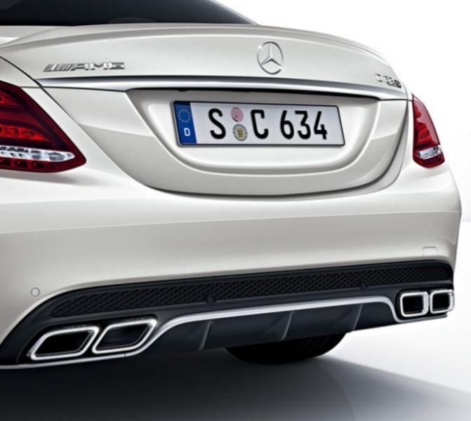 c63 amg difuzor + nastavci auspuha nightpaket/ krom za mb c kl.w205 - slika 3