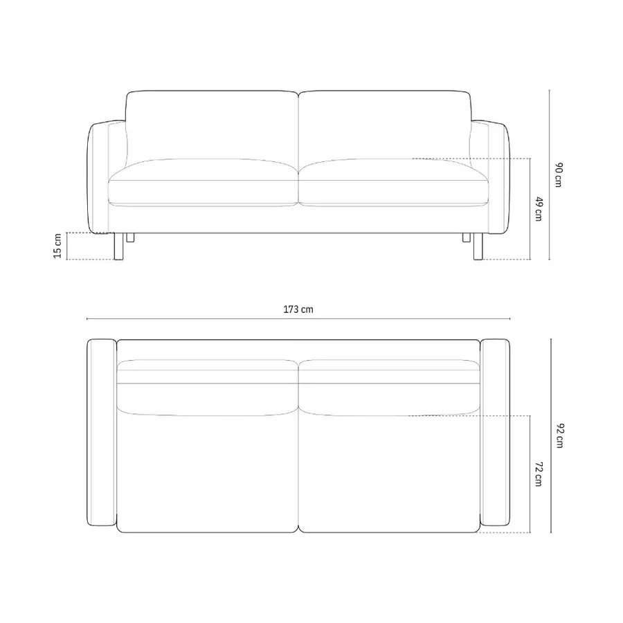 sofa eden 173x92cm, materijal: baršun - slika 5