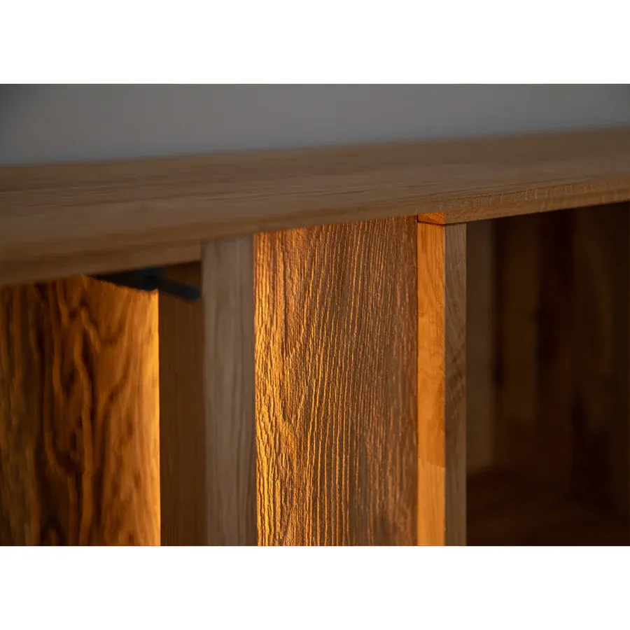 staklena vitrina collodi 135x115cm, materijal: masivno drvo hrast - slika 10