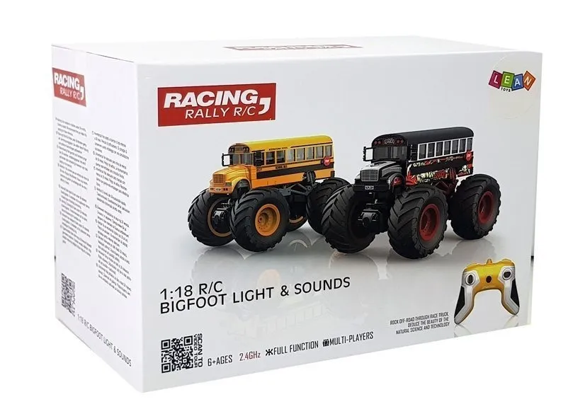 huge wheel remote controlled bus 2.4g sound black - slika 8