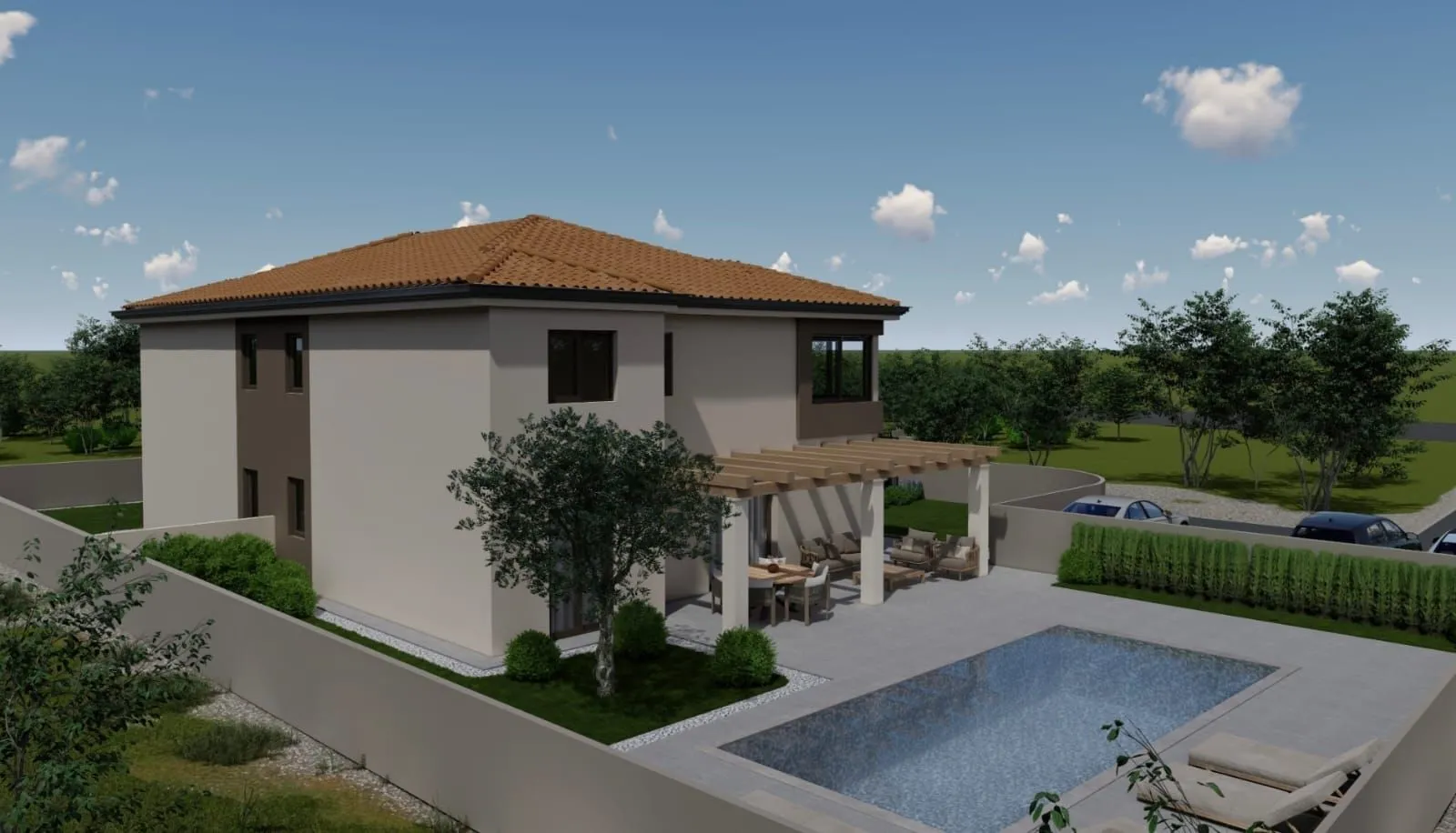 kaštelir-vila sa bazenom u izgradnji - slika 6