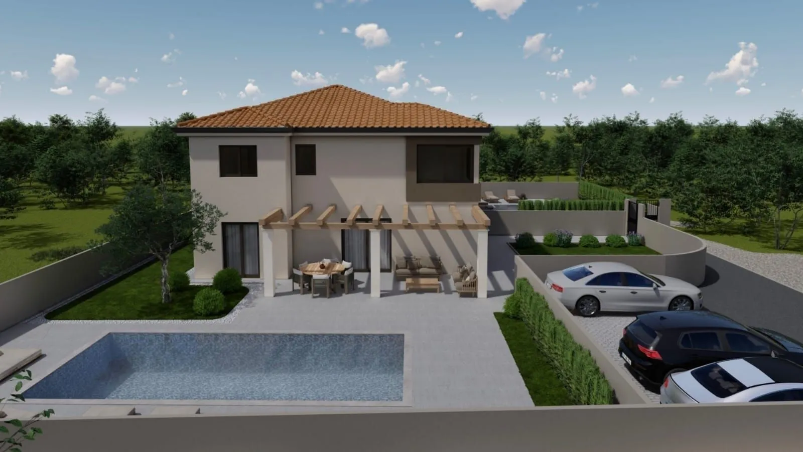 kaštelir-vila sa bazenom u izgradnji - slika 2