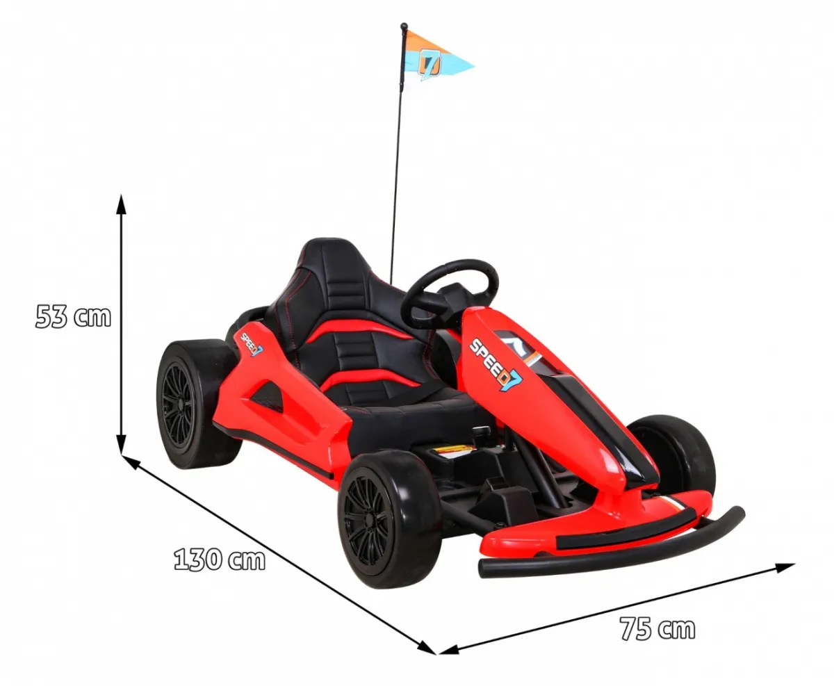 go-kart na akumulator speed 7 drift king - crveni - slika 5