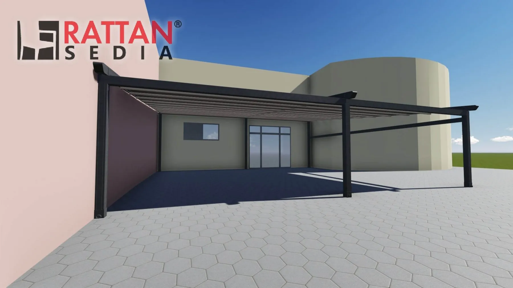jednovodna pergola tenda – alpha - slika 8