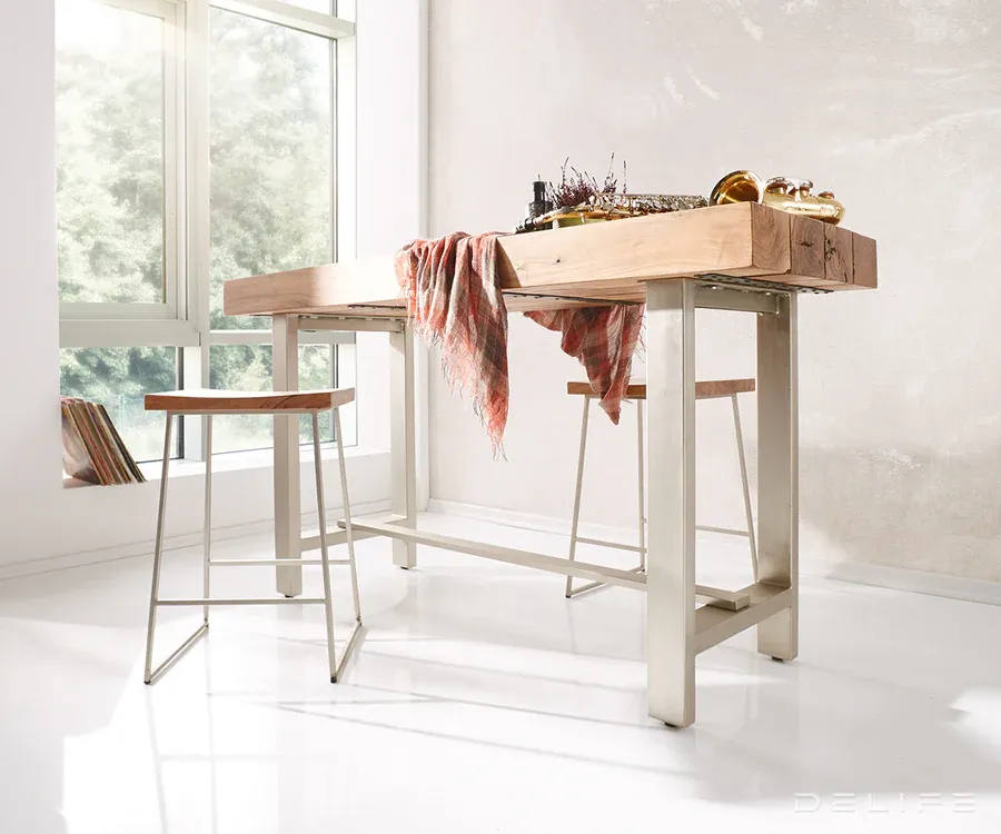 barski stol blokk 165x60cm, materijal: bagrem - slika 2