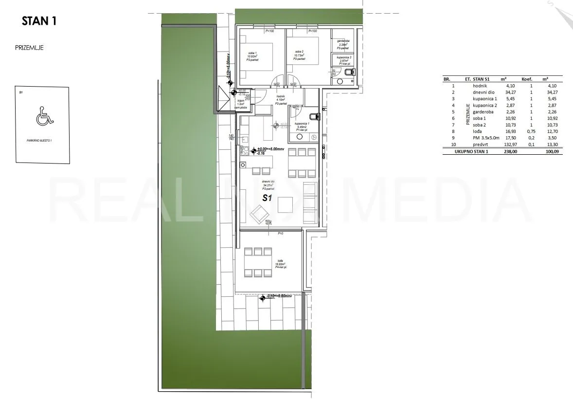 novogradnja-moderan apartman +vrt! 90 m do mora! - slika 12