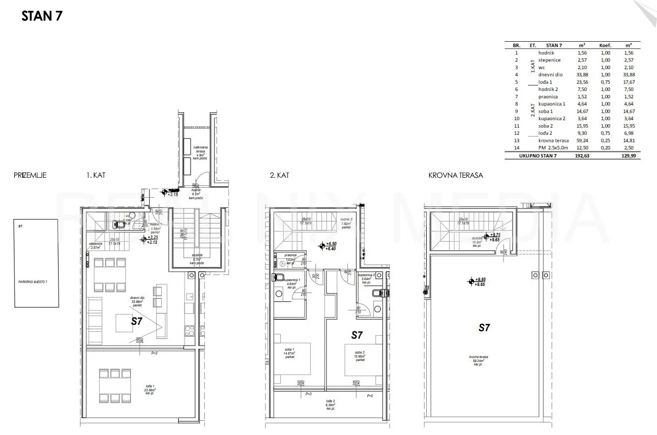 dvoetažni apartman + krovna terasa. jedinstvena lokacija uz more: - slika 11