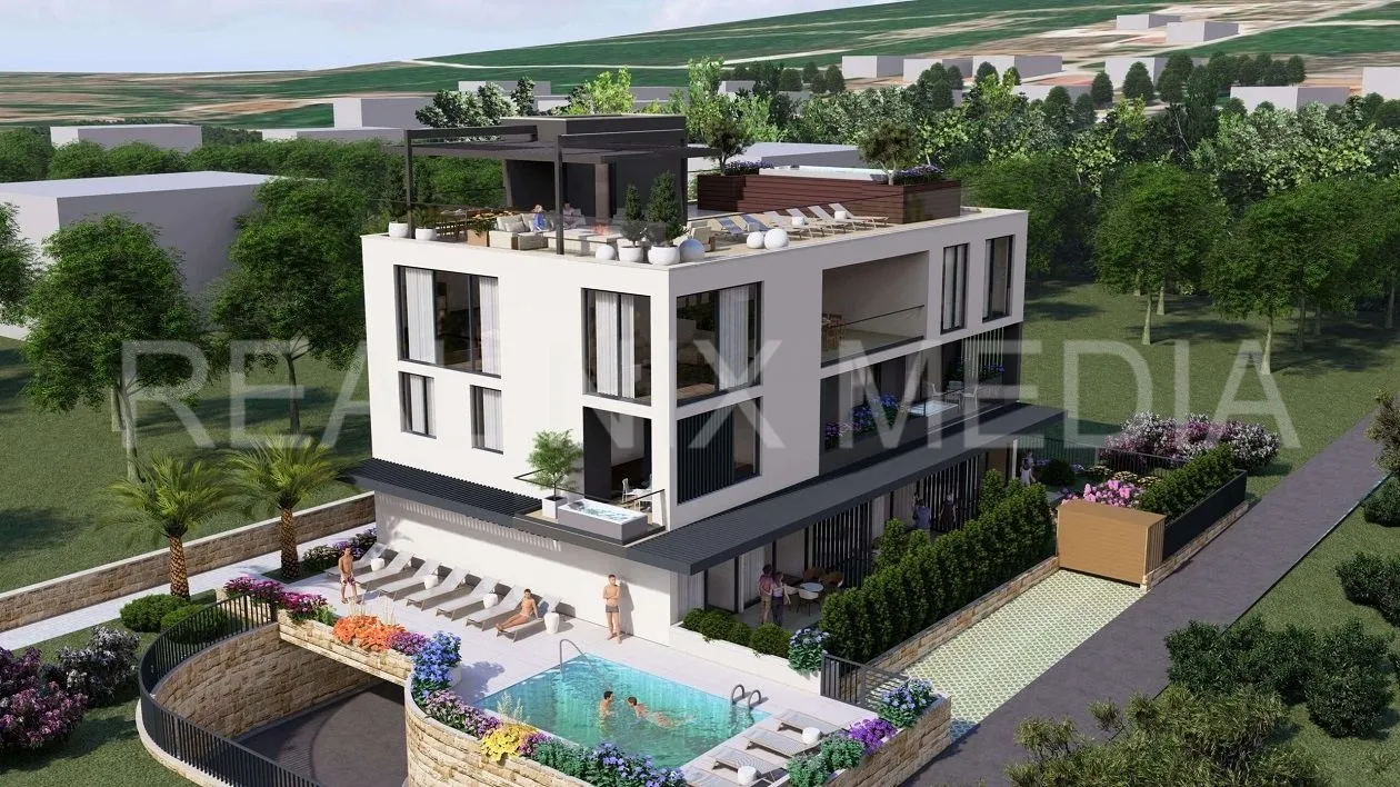 sukošan-50 m do mora! penthouse sa panoramskim pogledom na more! - slika 2