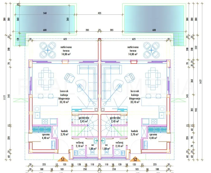 privlaka-luksuzni duplex ! bazen. blizina plaže. - slika 14
