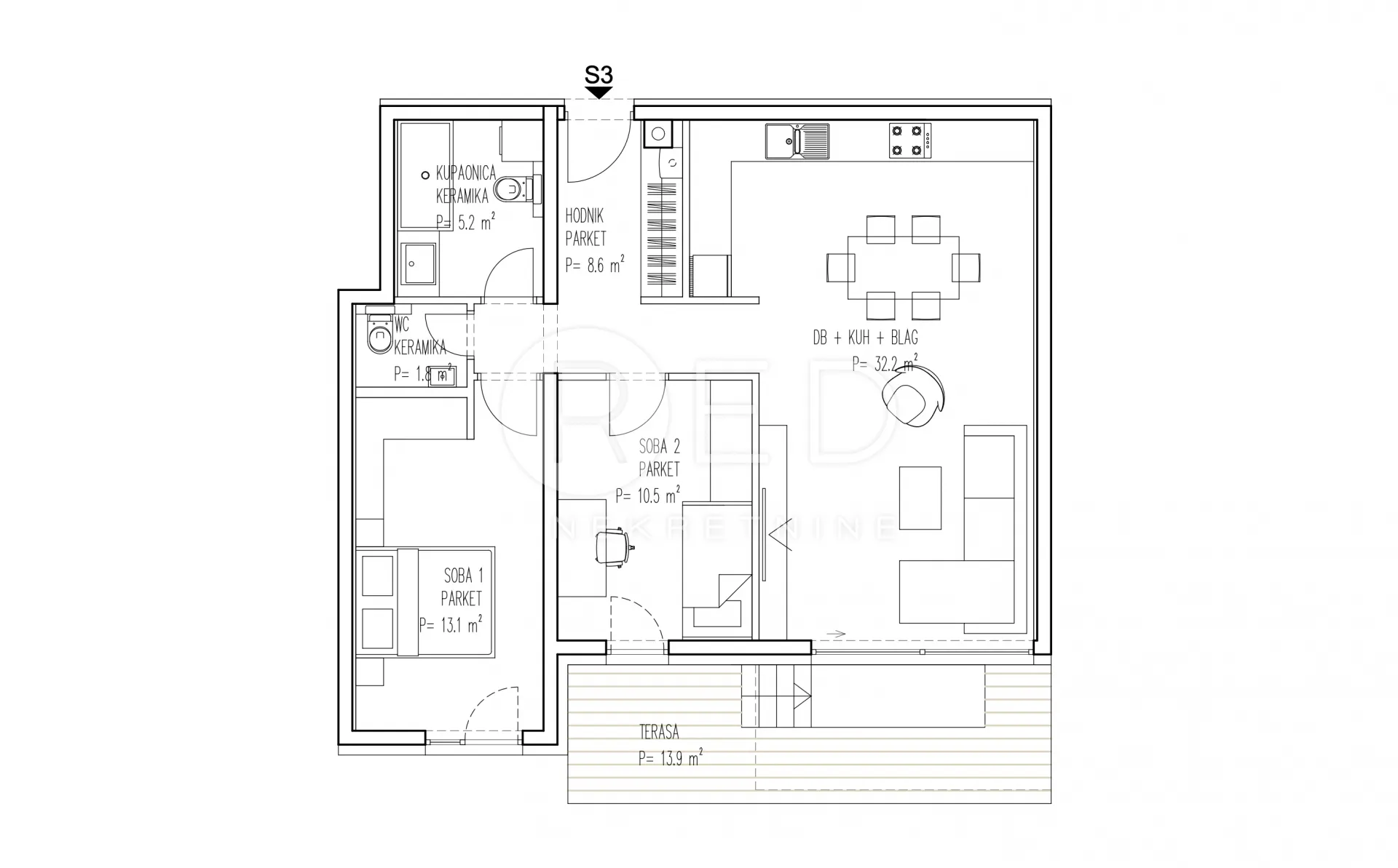 zagreb/brezovica stan prizemlje - s3- 80.62m2 - slika 42