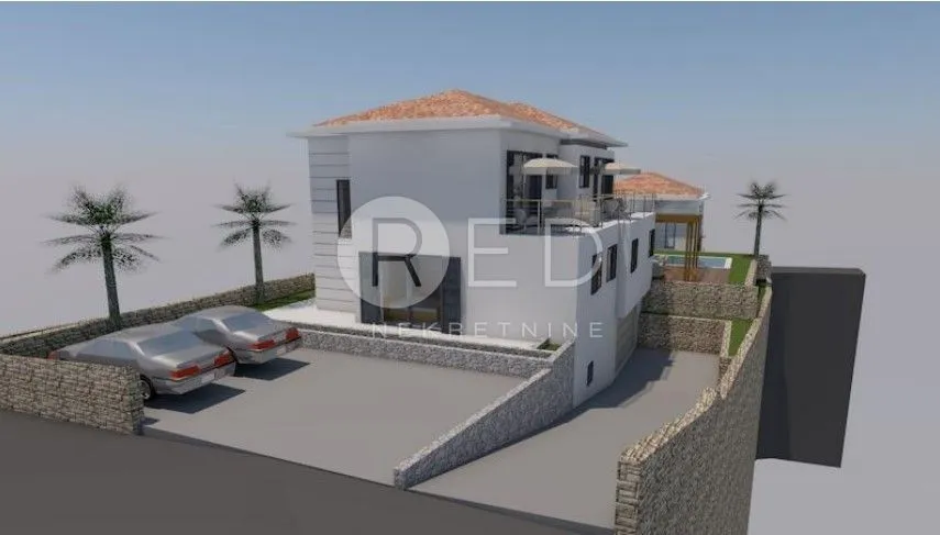 otok krk, malinska - prizemnica s projektom za vilu s bazenom - slika 4