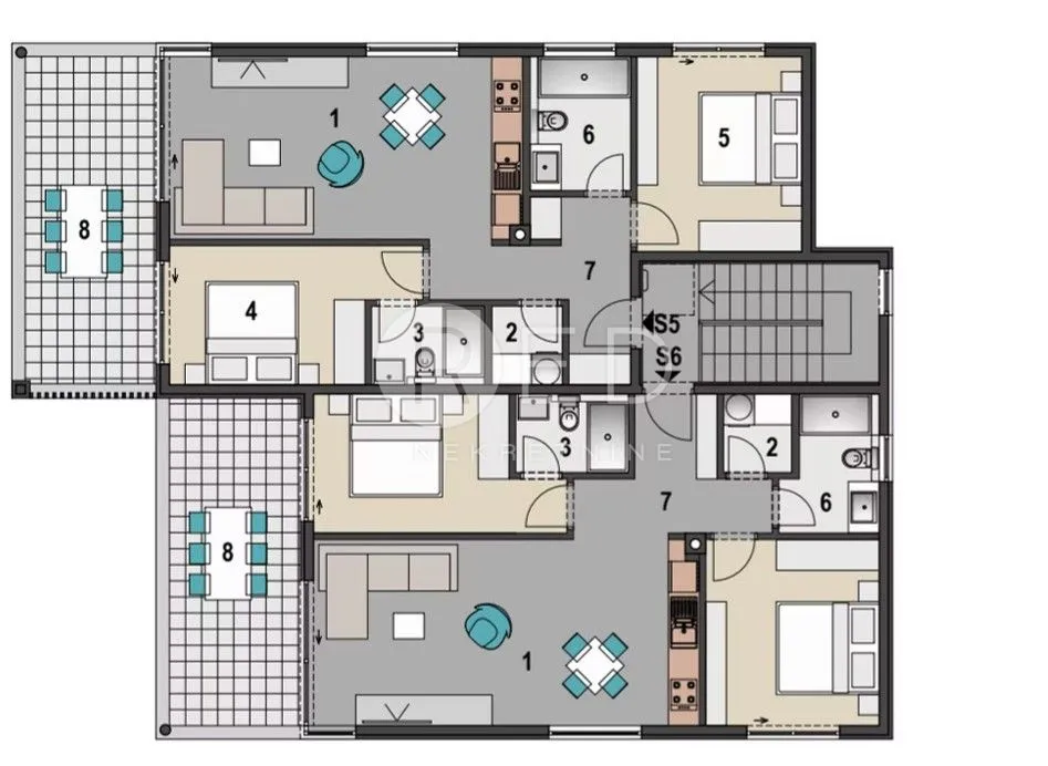 luksuzni apartman s pogledom na more 77 m2 - mandre, pag - slika 6