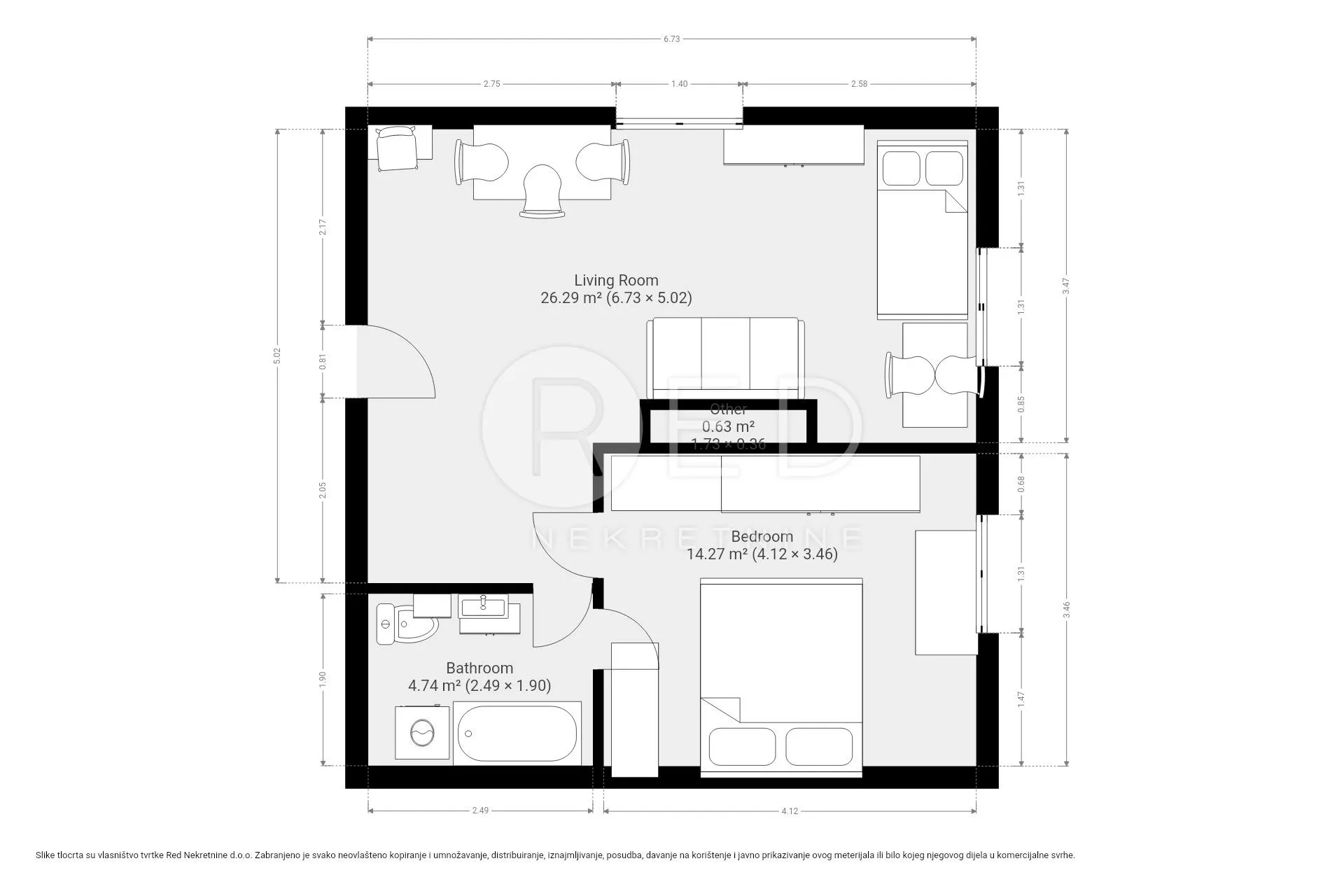 dubrava super prilika! stan 47m2 2.kat - slika 5