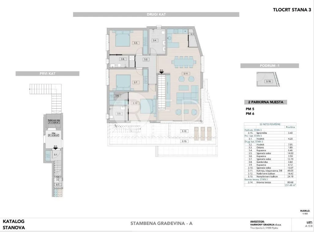 otok krk, krk - penthouse u izgradnji s krovnom terasom, 251 m2 - slika 10