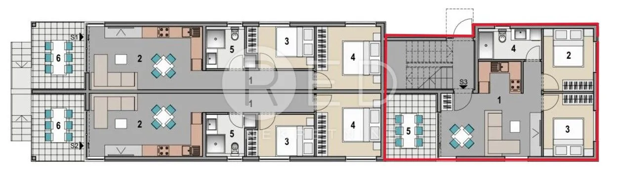 prekrasan stan s3 sa dvije spavaće sobe 51 m2 - mandre - slika 6