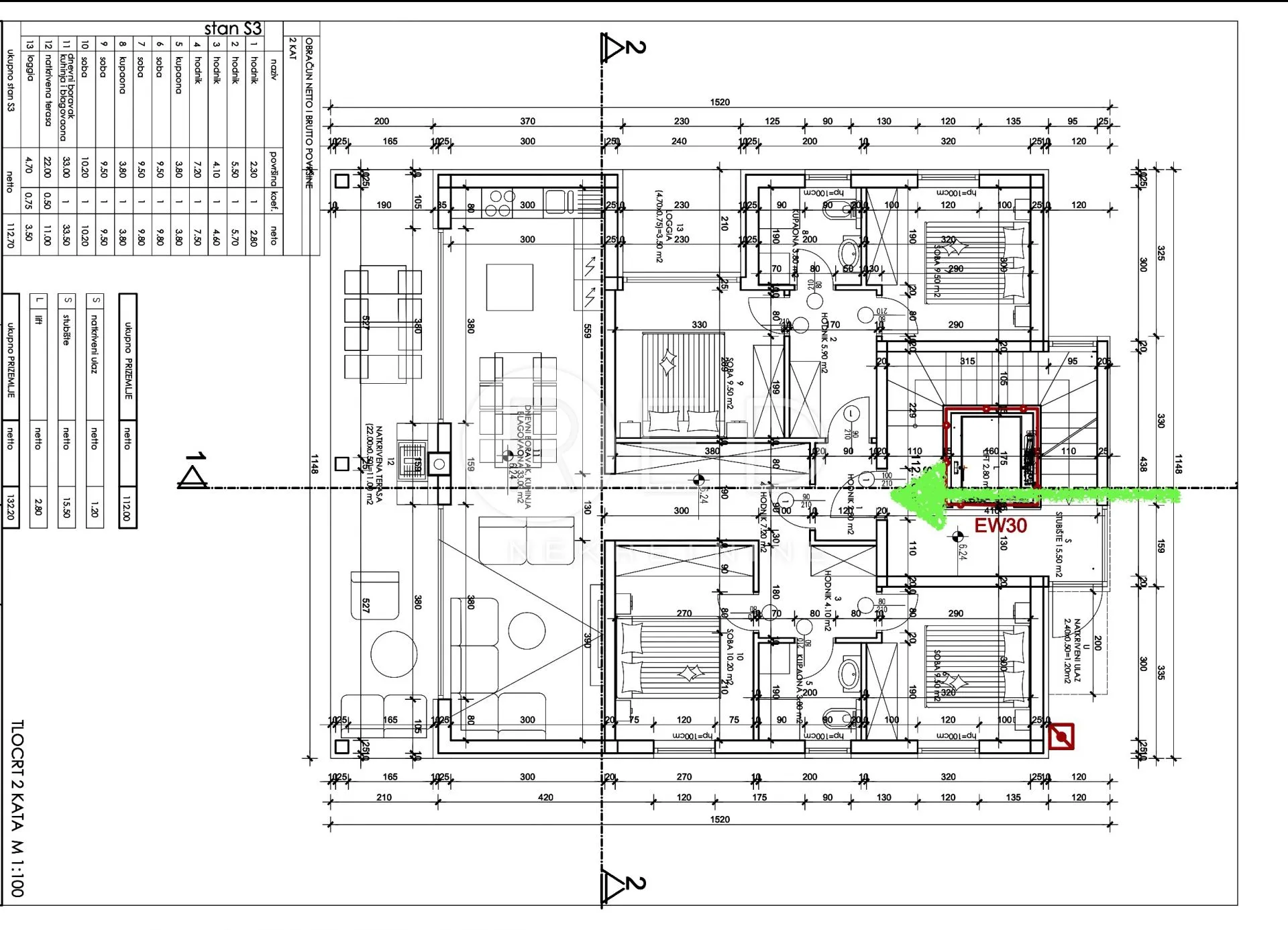 medulin stan 5s 2.kat 117,7 m2- pogled na more- - slika 8