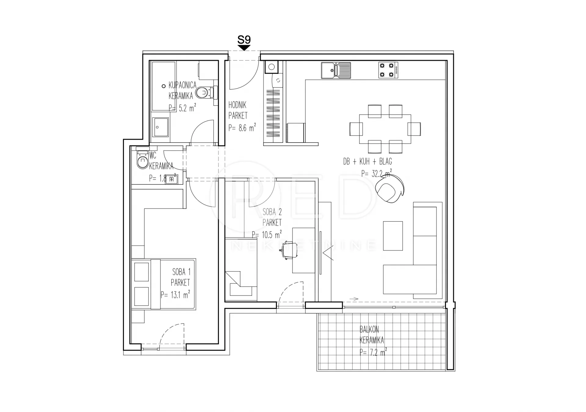 zagreb/brezovica stan 1. kat - s9- 75m2 - slika 43
