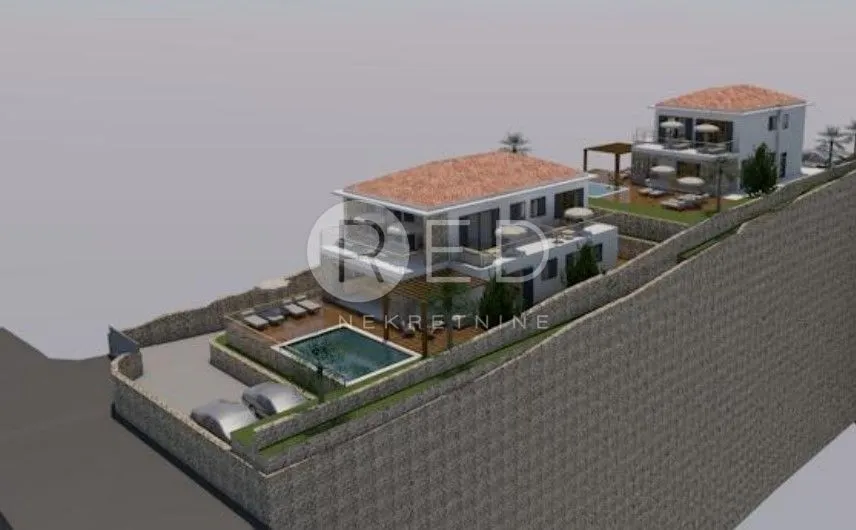 otok krk, malinska - prizemnica s projektom za vilu s bazenom - slika 7