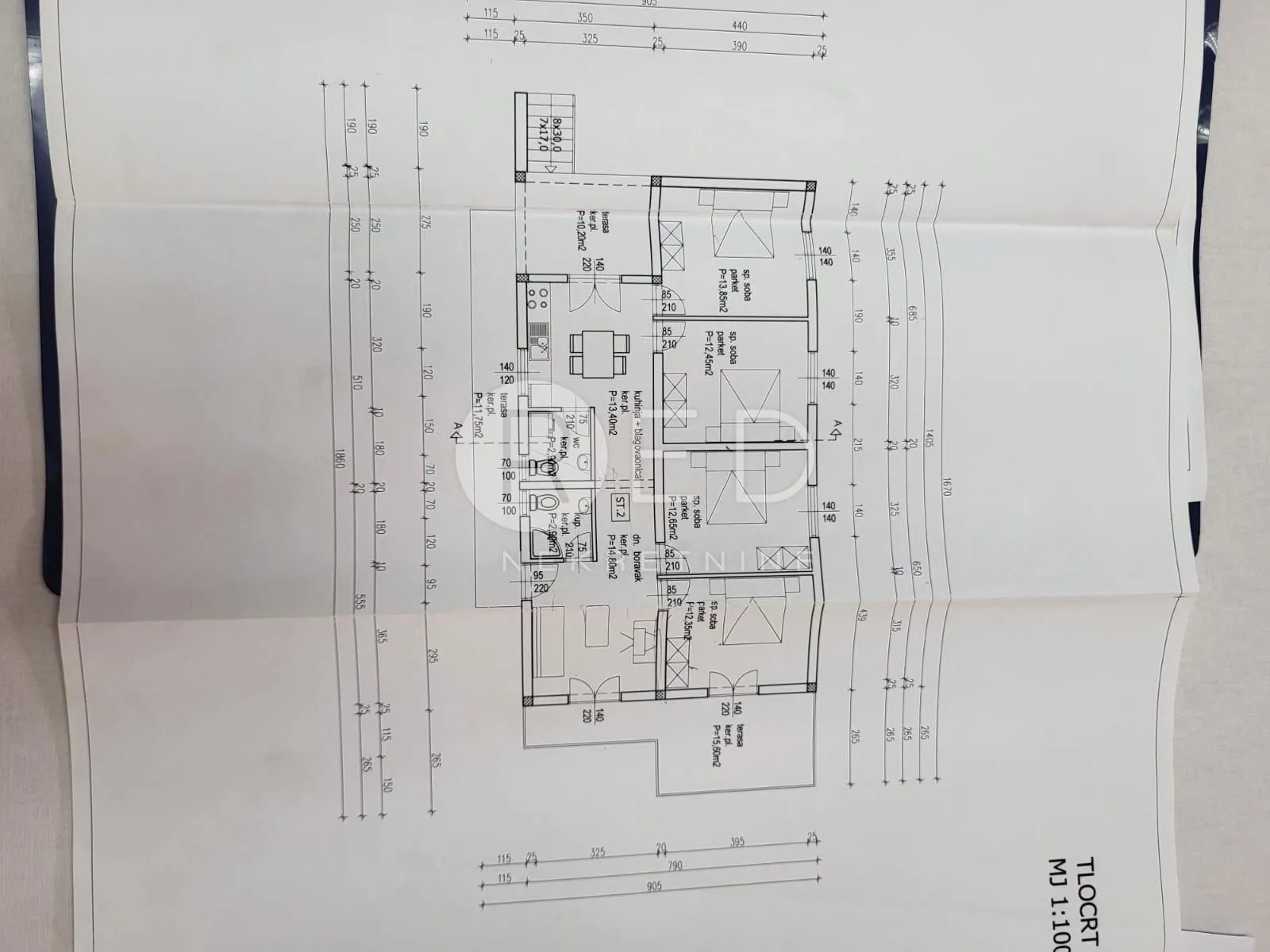 kuća s 4 četiri apartmana u pridragi kod zadra, 100 m od mora - slika 16